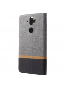 Etui portefeuille Nokia 8 Aspect tissus Gris Etui portefeuille Nokia 8 Aspect tissus Gris
