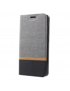Etui portefeuille Nokia 8 Aspect tissus Gris Etui portefeuille Nokia 8 Aspect tissus Gris