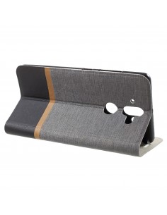 Etui portefeuille Nokia 8 Aspect tissus Gris Etui portefeuille Nokia 8 Aspect tissus Gris