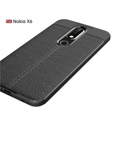 Coque silicone Nokia 6.1 Plus et Nokia X6 2018 Aspect cuir