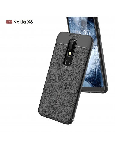 Coque silicone Nokia 6.1 Plus et Nokia X6 2018 Aspect cuir