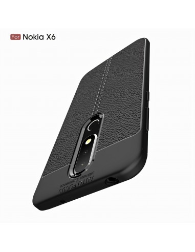 Coque silicone Nokia 6.1 Plus et Nokia X6 2018 Aspect cuir