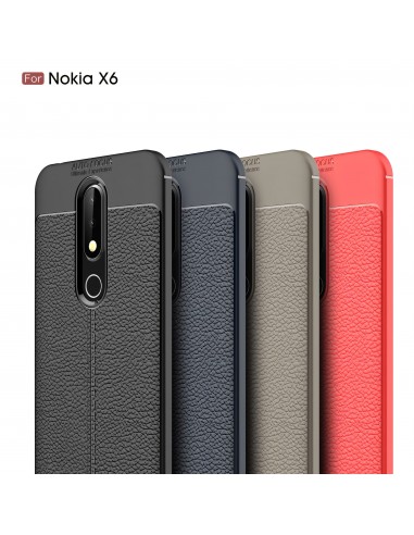 Coque silicone Nokia 6.1 Plus et Nokia X6 2018 Aspect cuir