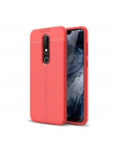 Coque silicone Nokia 6.1 Plus et Nokia X6 2018 Aspect cuir Orange Coque silicone Nokia 6.1 Plus et Nokia X6 2018 Aspect cuir Orange