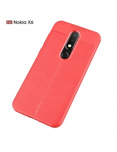 Coque silicone Nokia 6.1 Plus et Nokia X6 2018 Aspect cuir Orange Coque silicone Nokia 6.1 Plus et Nokia X6 2018 Aspect cuir Orange