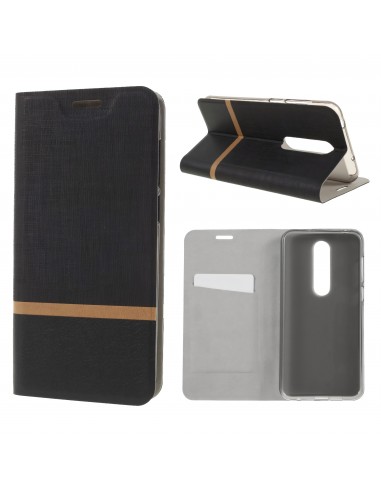 Etui portefeuille Nokia 6.1 Plus et X6 2018 Aspect tissus