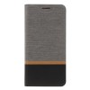 Etui portefeuille Nokia 6.1 Plus et X6 2018 Aspect tissus Gris