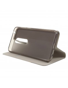 Etui portefeuille Nokia 6.1 Plus et X6 2018 Aspect tissus Gris Etui portefeuille Nokia 6.1 Plus et X6 2018 Aspect tissus Gris