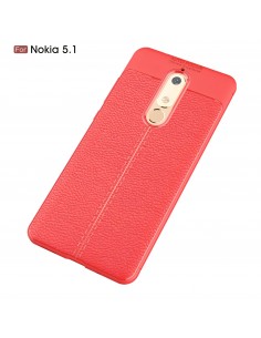 Coque silicone Nokia 5.1 Aspect cuir Orange Coque silicone Nokia 5.1 Aspect cuir Orange