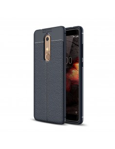 Coque silicone Nokia 5.1 Aspect cuir Bleu foncé Coque silicone Nokia 5.1 Aspect cuir Bleu foncé