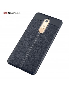 Coque silicone Nokia 5.1 Aspect cuir Bleu foncé Coque silicone Nokia 5.1 Aspect cuir Bleu foncé