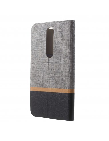 Etui portefeuille Nokia 5.1 avec rangement cartes Aspect tissus