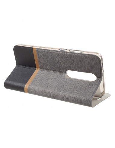 Etui portefeuille Nokia 5.1 avec rangement cartes Aspect tissus