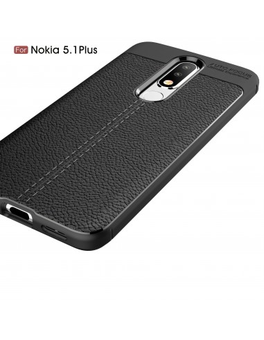Coque antichoc silicone Nokia 5.1 Plus et Nokia X5 Aspect cuir