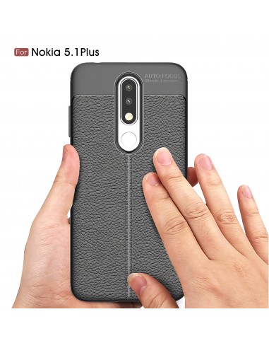 Coque antichoc silicone Nokia 5.1 Plus et Nokia X5 Aspect cuir