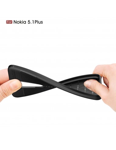 Coque antichoc silicone Nokia 5.1 Plus et Nokia X5 Aspect cuir