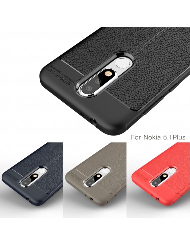 Coque antichoc silicone Nokia 5.1 Plus et Nokia X5 Aspect cuir