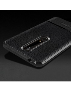 Coque silicone Nokia 6.1 Style cuir brossé Noir Coque silicone Nokia 6.1 Style cuir brossé Noir
