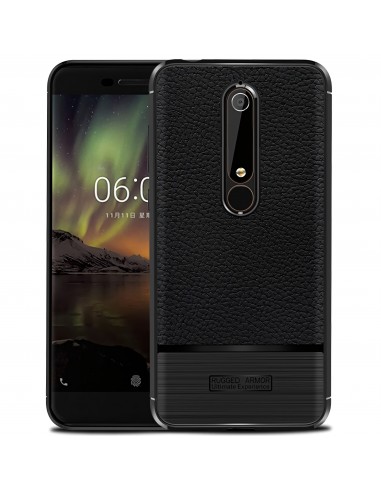 Coque silicone Nokia 6.1 Style cuir brossé