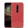Coque silicone Nokia 6.1 Style cuir brossé Rouge