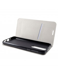 Etui portefeuille Nokia 7.1 avec rangement cartes Aspect tissus Gris Etui portefeuille Nokia 7.1 avec rangement cartes Aspect tissus Gris