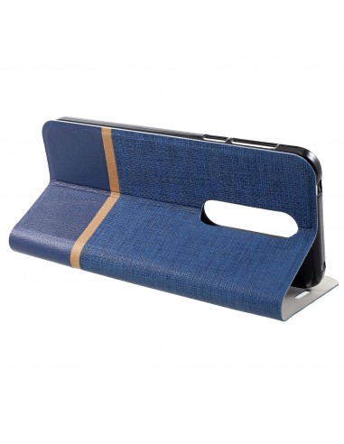Etui portefeuille Nokia 7.1 avec rangement cartes Aspect tissus