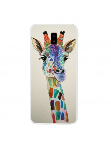 Coque silicone fantaisie pour Samsung Galaxy J6 Plus Girafe