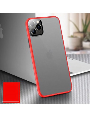 Coque aspect clear avec bords silicone antichocs iPhone X et iPhone XS Rouge