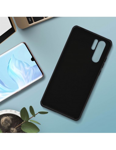 Coque silicone P30 Pro Rigide avec intérieur velours Noir