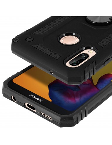 Coque antichoc P20 Lite 2019 et Nova 5i XSSIVE avec anneau metallique Noir