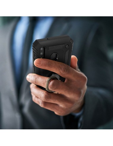 Coque antichoc Galaxy M20 XSSIVE avec anneau metallique Noir