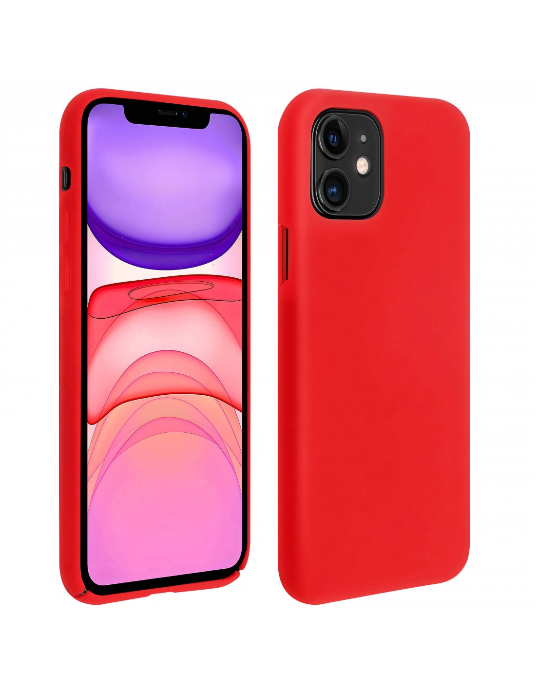 Coque silicone iPhone 11 Semi rigide avec finition Cool Touch Rouge -  Accessoires