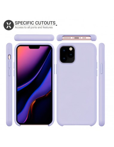 Coque silicone iPhone 11 Pro Max Semi rigide avec finition Cool Touch Violet