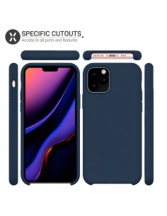 Coque silicone iPhone 11 Pro Max Semi rigide avec finition Cool Touch Bleu