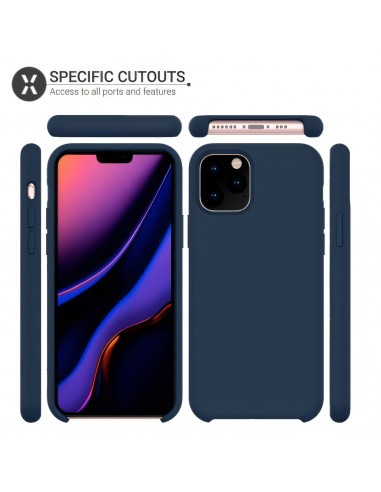 Coque silicone iPhone 11 Pro Max Semi rigide avec finition Cool Touch Bleu
