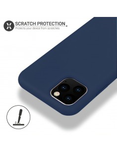 Coque silicone iPhone 11 Pro Max Semi rigide avec finition Cool Touch Bleu