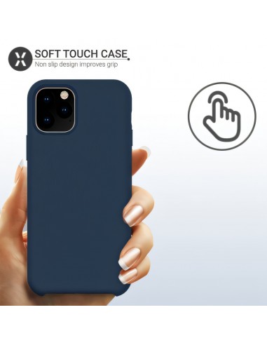 Coque silicone iPhone 11 Pro Max Semi rigide avec finition Cool Touch Bleu