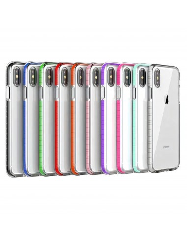 Coque silicone transparente iPhone 12 mini aux cotés renforcés noir