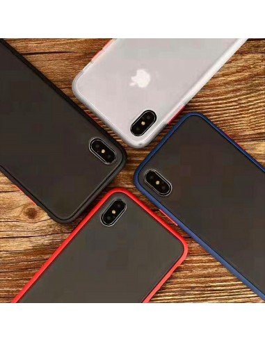 Coque aspect clear avec bords silicone antichocs iPhone XR Bleu