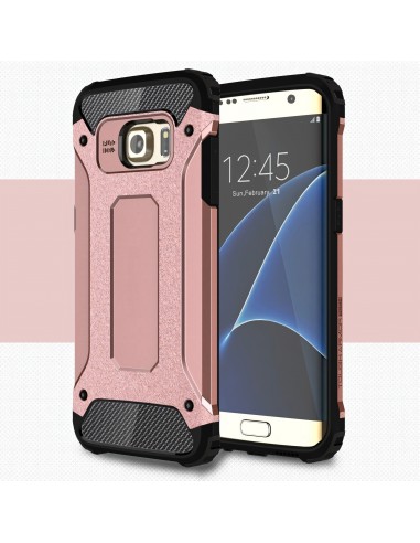 Coque antichoc Samsung Galaxy S7 edge hybride Cool armor Or Rose