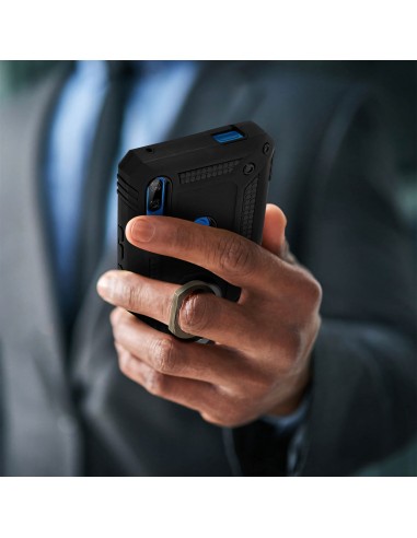 Coque antichoc P Smart Z et Y9 Prime XSSIVE avec anneau metallique Noir