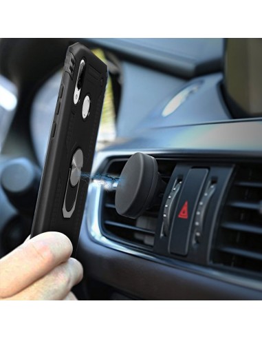 Coque antichoc P20 Lite 2019 et Nova 5i XSSIVE avec anneau metallique Noir