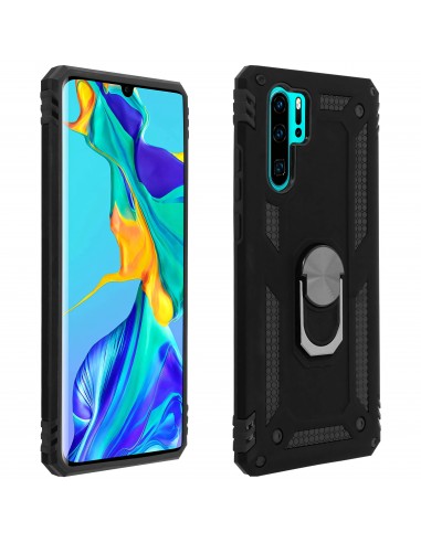 Coque antichoc P30 Pro XSSIVE avec anneau metallique Noir