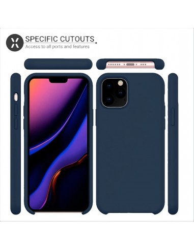 Coque silicone iPhone 11 Pro Max Semi rigide avec finition Cool Touch Bleu