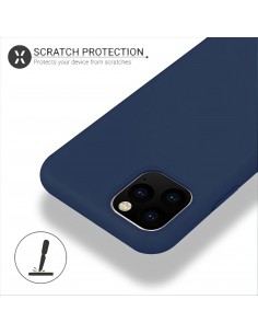 Coque silicone iPhone 11 Pro Max Semi rigide avec finition Cool Touch Bleu