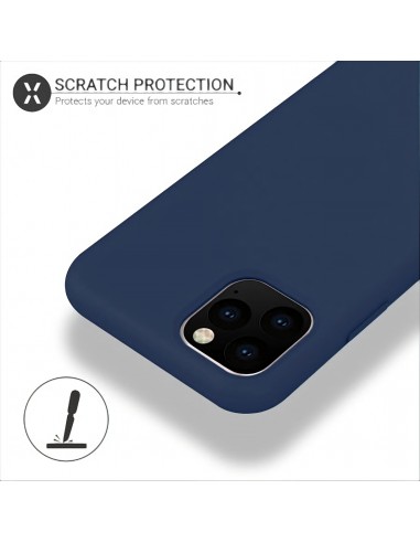 Coque silicone iPhone 11 Pro Max Semi rigide avec finition Cool Touch Bleu