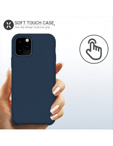 Coque silicone iPhone 11 Pro Max Semi rigide avec finition Cool Touch Bleu