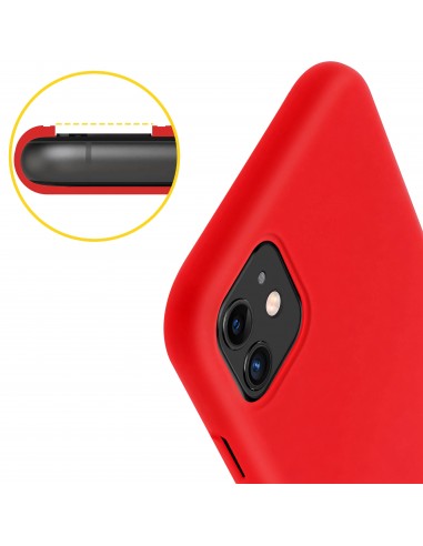 Coque silicone iPhone 11 Semi rigide avec finition Cool Touch Rouge