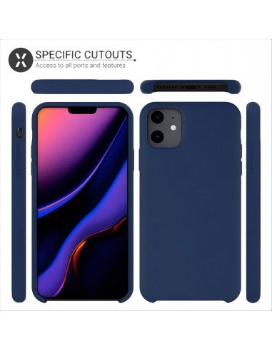 Coque silicone iPhone 11 Semi rigide avec finition Cool Touch Bleu