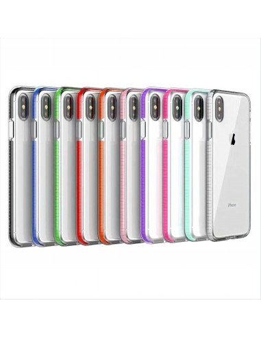 Coque silicone transparente iPhone 6 et iPhone 6S aux cotés renforcés noir